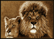 Lion/Lioness Print Area Rug