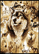 Wolf Montage Print Area Rug