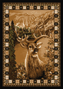 Deer Buck Print Area Rug