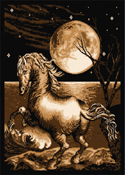 Horse & Moon Area Rug