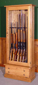 8 Gun Oak Cabinet